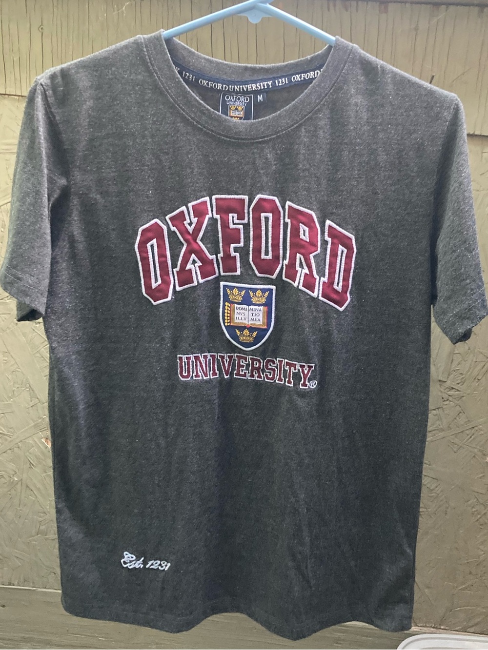 Oxford University Charcoal Grey Logo Tee - unisex